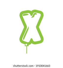 Logo, Symbol oder Design der Symbolvorlage im Stil der Letter X-Ballon-Schrift