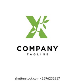Letter X Bamboo Logo Icon Vector