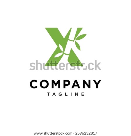 Letter X Bamboo Logo Icon Vector