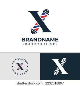 Letter X Barbershop Logo, suitable for any business related to barbershop with X initial.