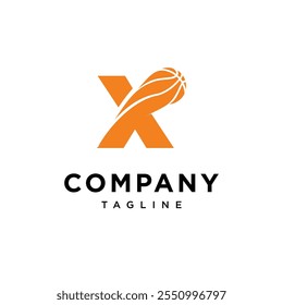 Letter X Basket Ball Logo Icon Vector