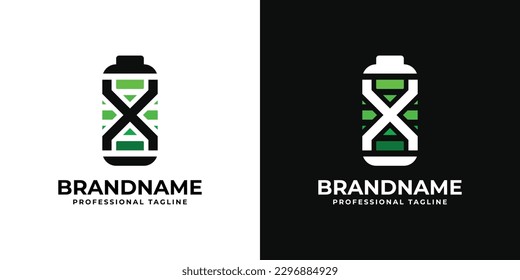 Letter X Battery Logo. Suitable for any business related to Battery with X initial.