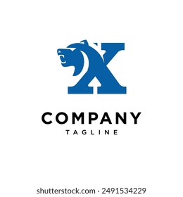 Letra X Cabeza De Oso Logo Icon Vector