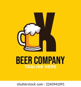 Letter X Beer Logo Design Template Inspiration, Vector Illustration.