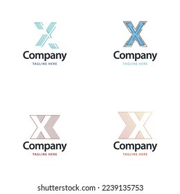 Carta X Gran paquete de logotipos combinados Diseño de logotipos creativos modernos para su empresa