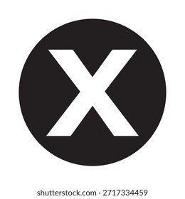 Letra x em círculo preto