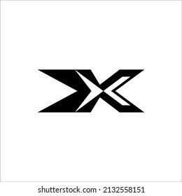 Letter X in black vector logo