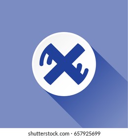 letter X blue flat shadow logo template
