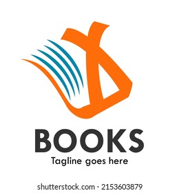 Letter x with book logo template illustration