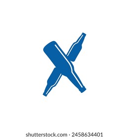 Letra X Botella logo icono Vector Plantilla.eps