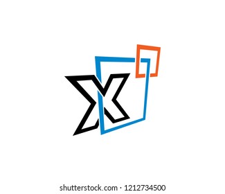 Letter X Box Logo Template Design Vector, Emblem, Concept Design, Creative Symbol, Icon