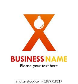 Letra x con plantilla de logotipo vectorial de lámpara bombilla. Adecuado para marca, identidad, web, negocios, ideas, etc