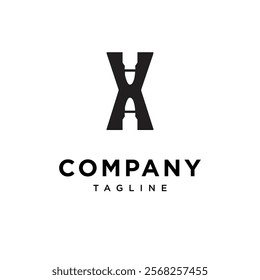 Letter X Bullet Negative Space Logo Icon Vector