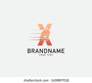 Letter X with Burger Logo