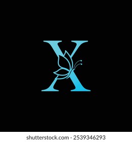 Letter X butterfly Logo Design Vector illustration template, X butterfly logo
