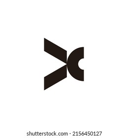 Letter x and c geometric symbol simple logo vector