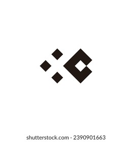 Letter x and c squares geometric symbol simple logo vector