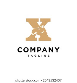 Letter X Camel logo icon vector