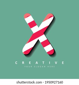 Diseño del logotipo de velas de letras X. Ilustración vectorial