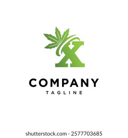 Letter X Cannabis Logo Icon Vector