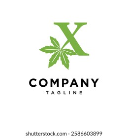 Letter X Cannabis Logo Icon Vector