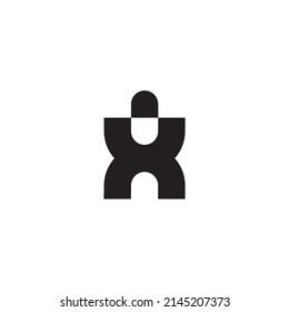 
Letter X capsule simple symbol logo vector