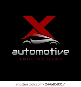 Letra X Coche Automotriz Logo Diseño Vector