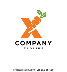 Letter X Carrot Logo Icon Vector