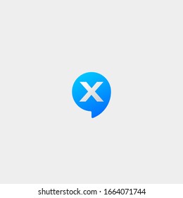 Letter X Chat Logo Design Template Vector