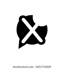 carta X chat mensagem aplicativo móvel logotipo vetor ilustração modelo design