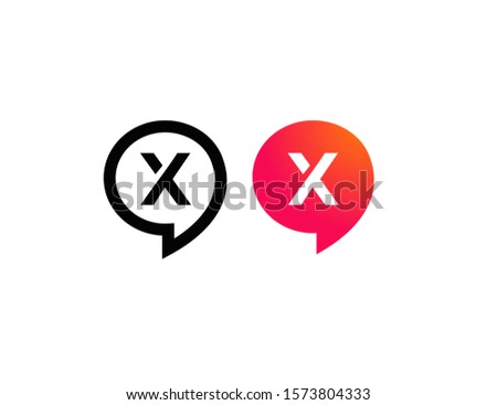 Letter X Chat Talk Logo design template vector illustration