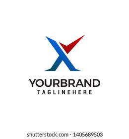 letter X check mark logo design concept template vector