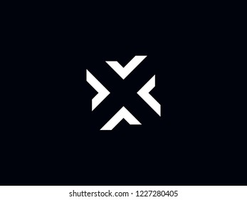 Letter X with check mark, negative space style logo. Modern abstract monogram symbol concept. Graphic Alphabet Symbol for Corporate Business Identity. Vector illustration