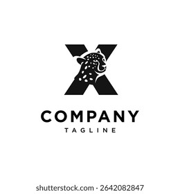 Letter X Cheetah Logo Icon Vector