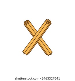 Letra X Churros logo icon Vector Plantilla.eps