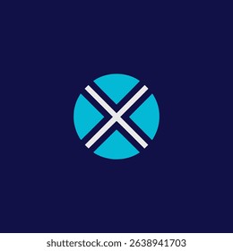 letter X circle business company logo vector illustration template design