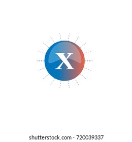  Letter x with circle color element logo Design