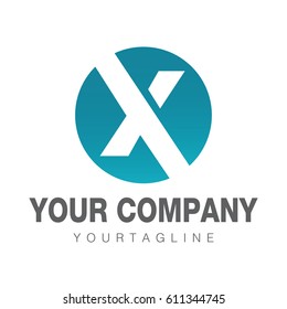 Letter X Circle element logo Design