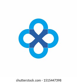 Letter X Circle Logo Design Vector