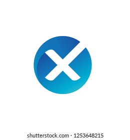Letter X in Circle Shape Logo Vector