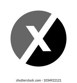 letter X in the circle vector logo