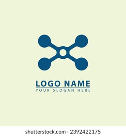letter x with circuit board Vector Logo Premium