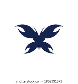 letter X claw abstract butterfly logo icon vector concept graphic design