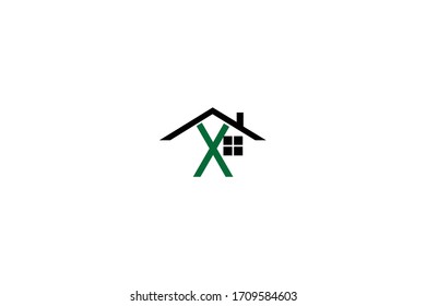 Letter X Clean and Minimal Initial Based Logo Design. Real estate business logo icon