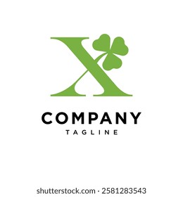 Letter X Clover Leaf Logo Icon Vector