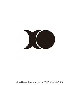 Letter X coin geometric symbol simple logo vector