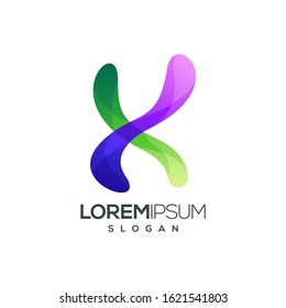 letter X colorful gradient logo design