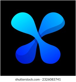 diseño del logotipo de gradiente coloreado de la letra X 
