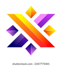 Diseño de logotipo de degradado de color de letra x