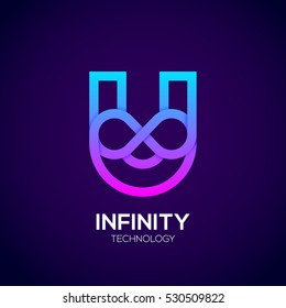 Letter X Colorful Infinity logo,loops,Vector Logo template